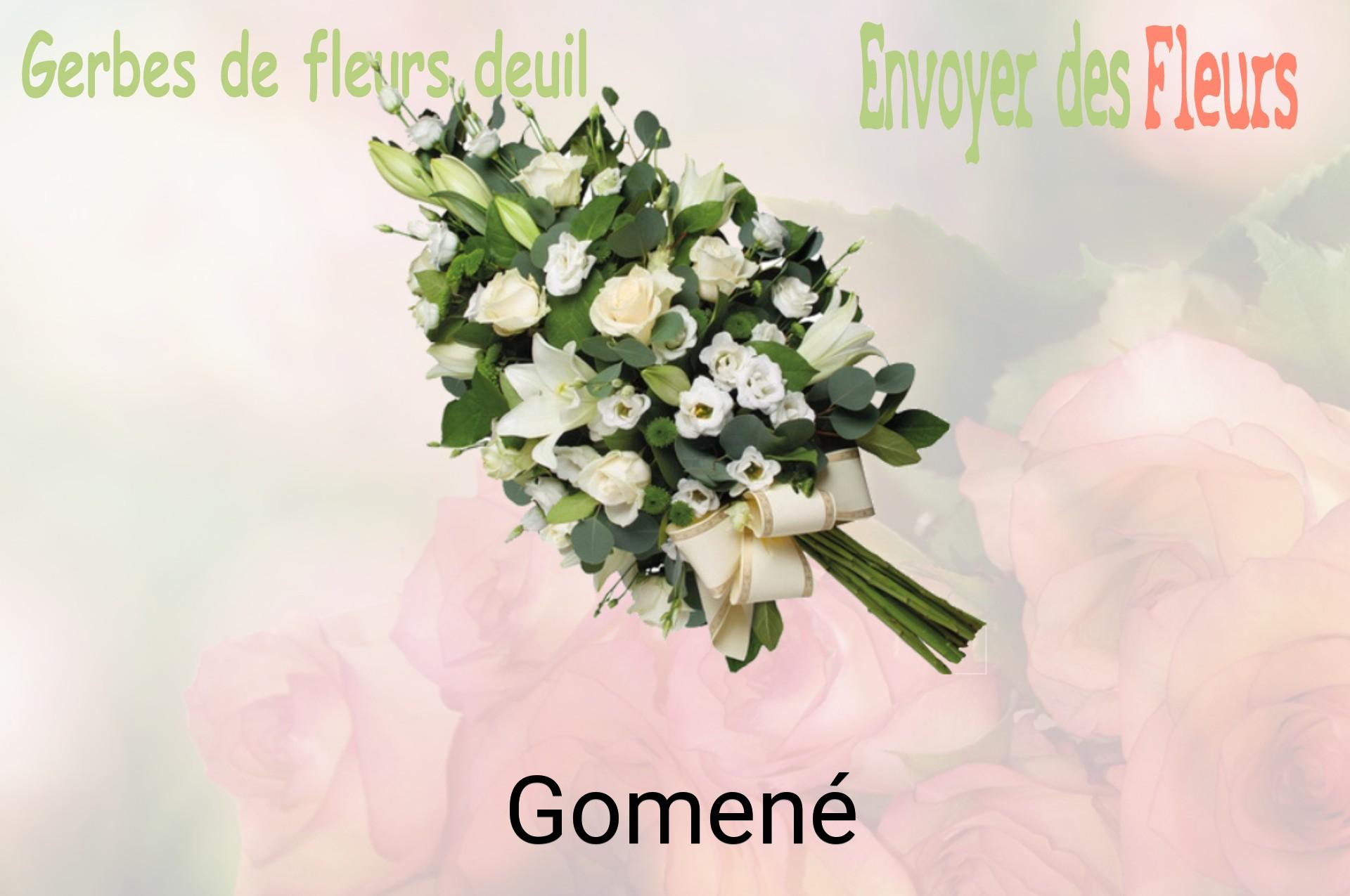 Gerbe de fleurs de deuil livrée à Gomené